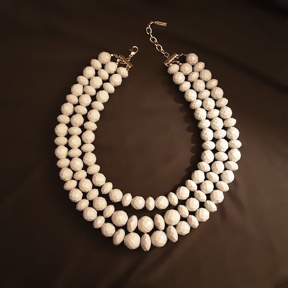 Beaded Multi-Strand Statement Necklace Signed Sug… - image 3